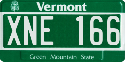 VT license plate XNE166