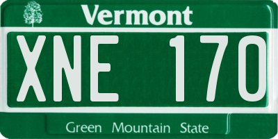VT license plate XNE170