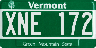 VT license plate XNE172