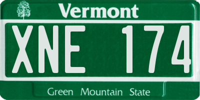 VT license plate XNE174
