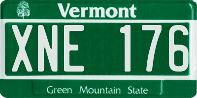 VT license plate XNE176