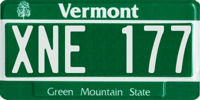 VT license plate XNE177
