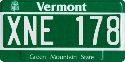 VT license plate XNE178