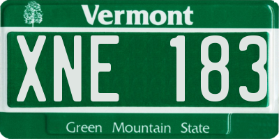 VT license plate XNE183