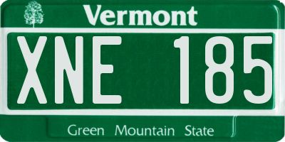 VT license plate XNE185