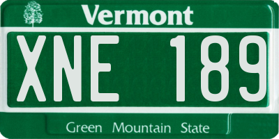VT license plate XNE189