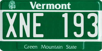 VT license plate XNE193