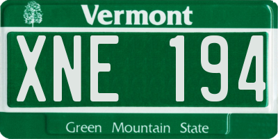VT license plate XNE194