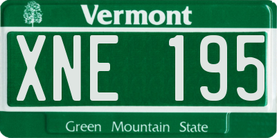 VT license plate XNE195