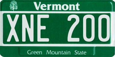 VT license plate XNE200
