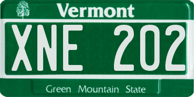 VT license plate XNE202