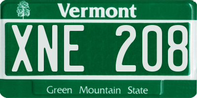 VT license plate XNE208