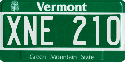 VT license plate XNE210