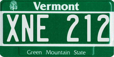 VT license plate XNE212