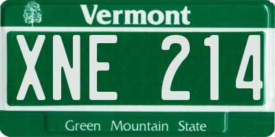 VT license plate XNE214