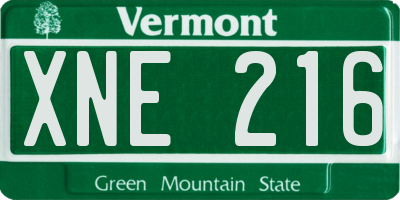 VT license plate XNE216