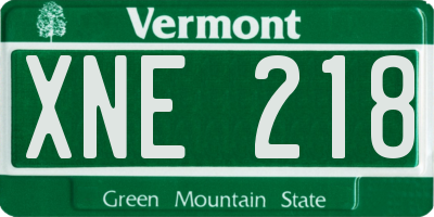 VT license plate XNE218