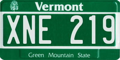 VT license plate XNE219