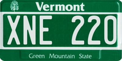 VT license plate XNE220