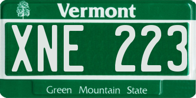 VT license plate XNE223