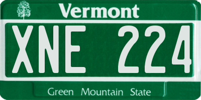 VT license plate XNE224