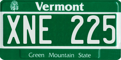 VT license plate XNE225