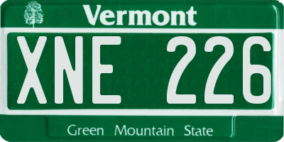 VT license plate XNE226