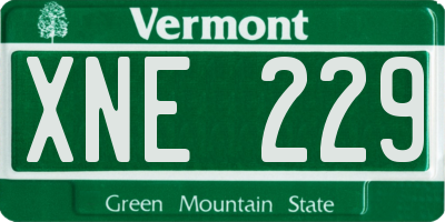 VT license plate XNE229