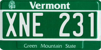 VT license plate XNE231