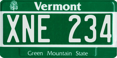 VT license plate XNE234