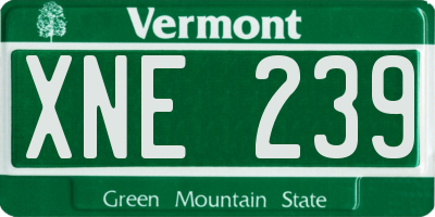 VT license plate XNE239