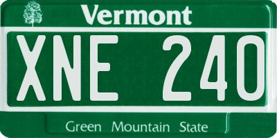 VT license plate XNE240