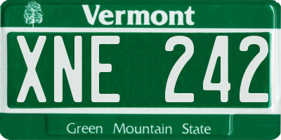 VT license plate XNE242