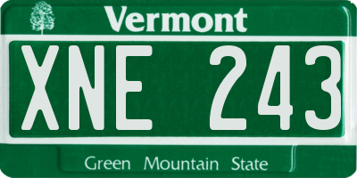 VT license plate XNE243
