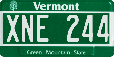 VT license plate XNE244