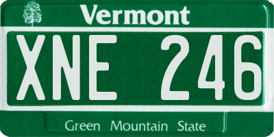 VT license plate XNE246