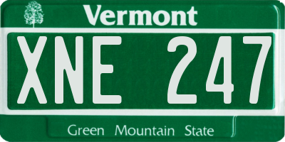 VT license plate XNE247