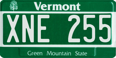 VT license plate XNE255