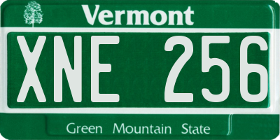 VT license plate XNE256