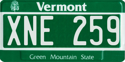 VT license plate XNE259