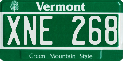 VT license plate XNE268
