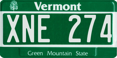 VT license plate XNE274