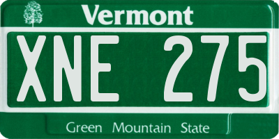 VT license plate XNE275