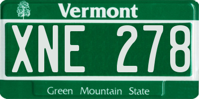 VT license plate XNE278