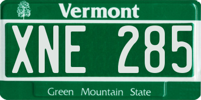 VT license plate XNE285