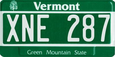 VT license plate XNE287