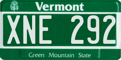 VT license plate XNE292