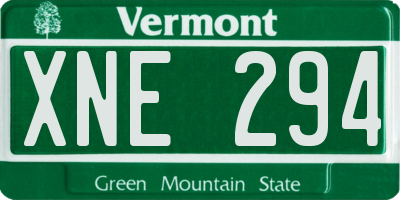 VT license plate XNE294