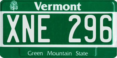 VT license plate XNE296