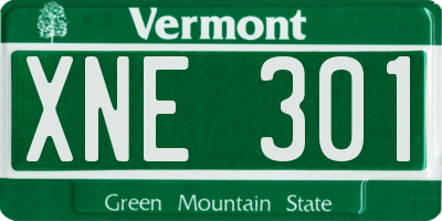 VT license plate XNE301
